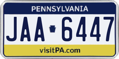 PA license plate JAA6447