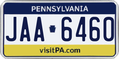 PA license plate JAA6460