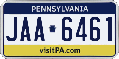 PA license plate JAA6461