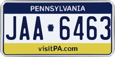 PA license plate JAA6463