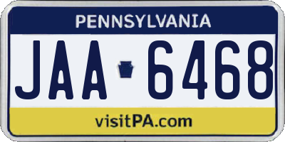 PA license plate JAA6468