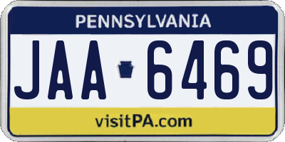 PA license plate JAA6469