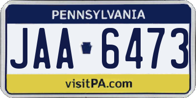 PA license plate JAA6473