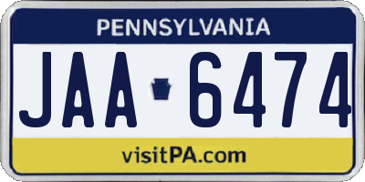 PA license plate JAA6474