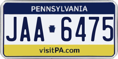 PA license plate JAA6475