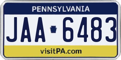 PA license plate JAA6483