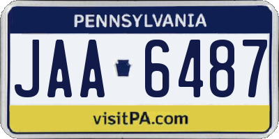 PA license plate JAA6487