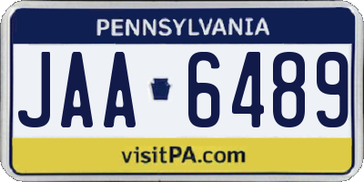 PA license plate JAA6489