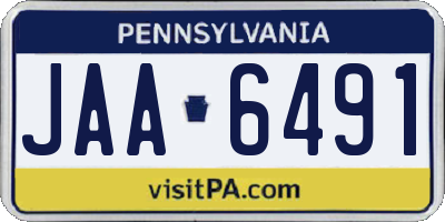 PA license plate JAA6491