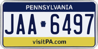 PA license plate JAA6497