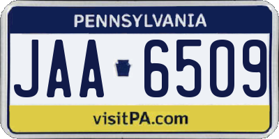 PA license plate JAA6509