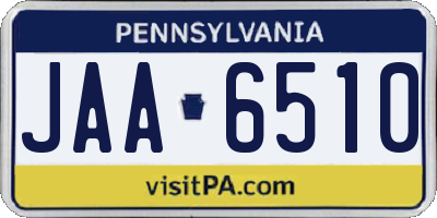 PA license plate JAA6510