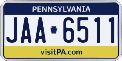 PA license plate JAA6511