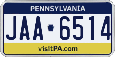 PA license plate JAA6514