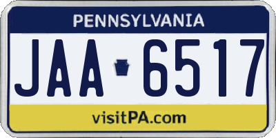 PA license plate JAA6517