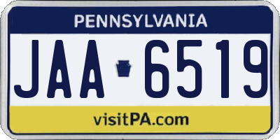 PA license plate JAA6519