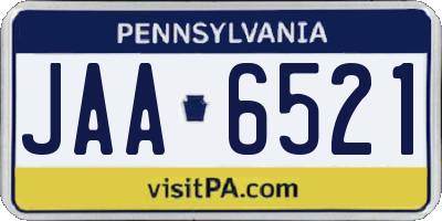 PA license plate JAA6521