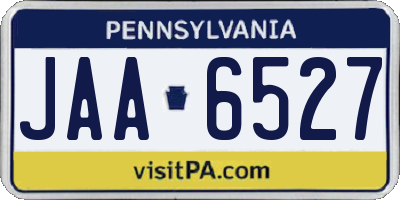 PA license plate JAA6527