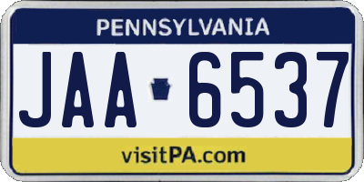 PA license plate JAA6537