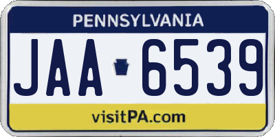 PA license plate JAA6539