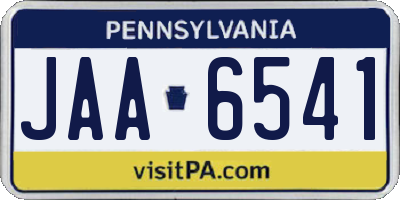 PA license plate JAA6541