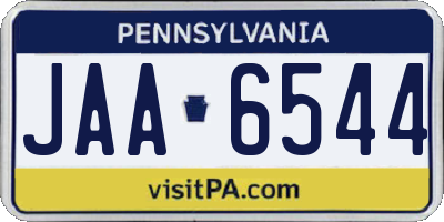 PA license plate JAA6544