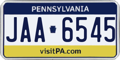 PA license plate JAA6545