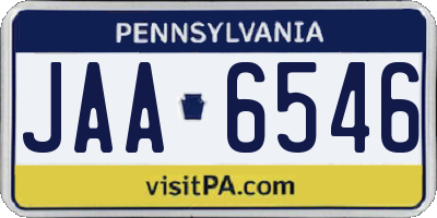 PA license plate JAA6546