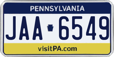 PA license plate JAA6549