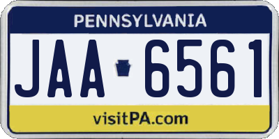 PA license plate JAA6561