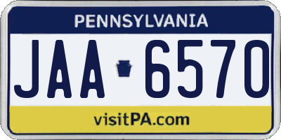 PA license plate JAA6570