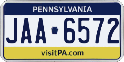 PA license plate JAA6572