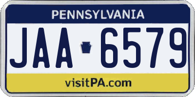 PA license plate JAA6579