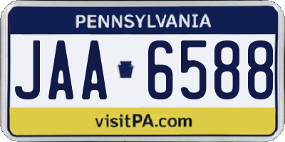 PA license plate JAA6588