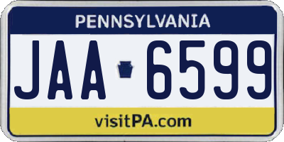 PA license plate JAA6599