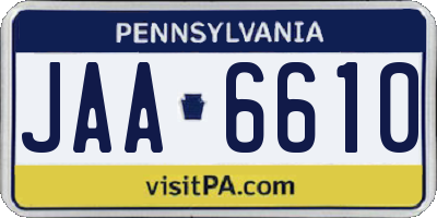 PA license plate JAA6610