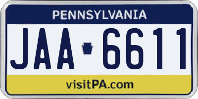 PA license plate JAA6611