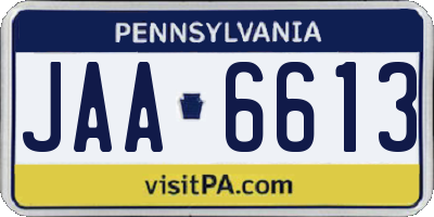 PA license plate JAA6613