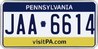 PA license plate JAA6614