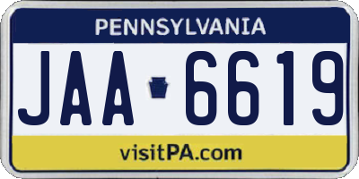 PA license plate JAA6619