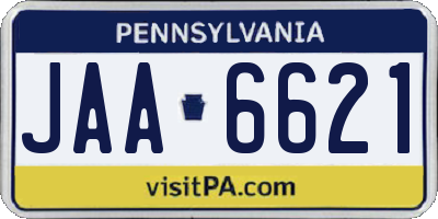 PA license plate JAA6621