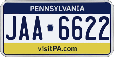 PA license plate JAA6622