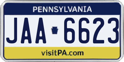 PA license plate JAA6623