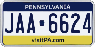 PA license plate JAA6624