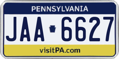 PA license plate JAA6627