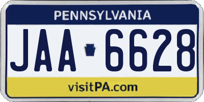 PA license plate JAA6628