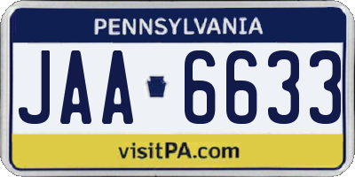 PA license plate JAA6633