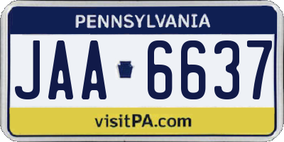 PA license plate JAA6637