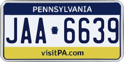 PA license plate JAA6639