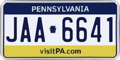 PA license plate JAA6641